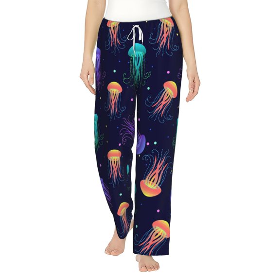Bingfone Pajamas For Women,Sea Jellyfish Pajama Pants With Pockets-Medium
