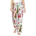 thumbnail image 1 of Bingfone Pajamas For Women,Snowflakes Santa Claus Pajama Pants With Pockets-Small, 1 of 9