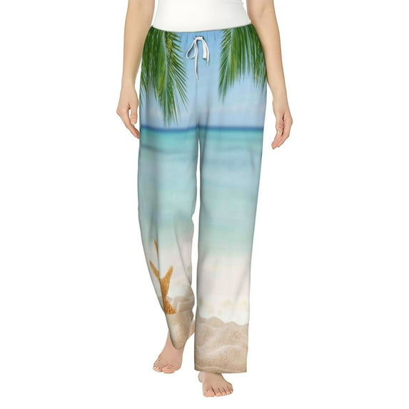 Bingfone Pajamas For Women,Starfish In Beach Pajama Pants With Pockets-Medium