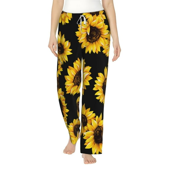 Bingfone Pajamas For Women,Sunflower 6 Pajama Pants With Pockets-Large