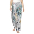 thumbnail image 1 of Bingfone Pajamas For Women,The World Map With Cartoon Animals Pajama Pants With Pockets-Large, 1 of 9