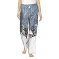 thumbnail image 1 of Bingfone Pajamas For Women,Watercolor Winter Landscape For Christmas Pajama Pants With Pockets-Medium, 1 of 9