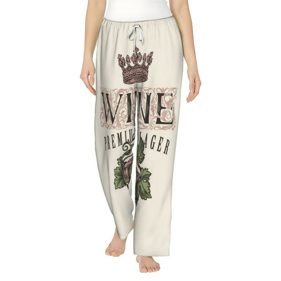 Bingfone Pajamas For Women,Wine Pajama Pants With Pockets-X-Large