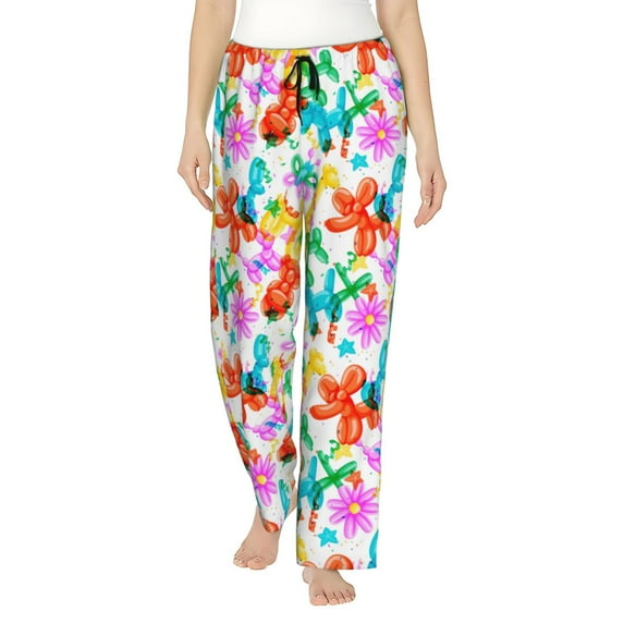 Bingfone Pajamas for Women,Colorful Air Balloons Pajama Pants with Pockets-XX-Large