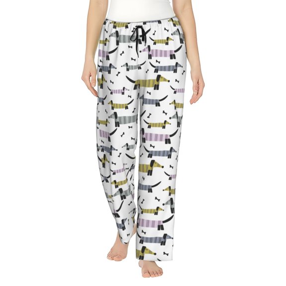 Bingfone Pajamas for Women,Dachshund Dog Puppy Pajama Pants with Pockets-Large