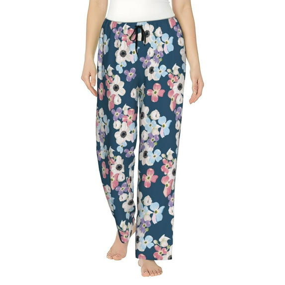Bingfone Pajamas for Women,Flowers Pajama Pants with Pockets-Large