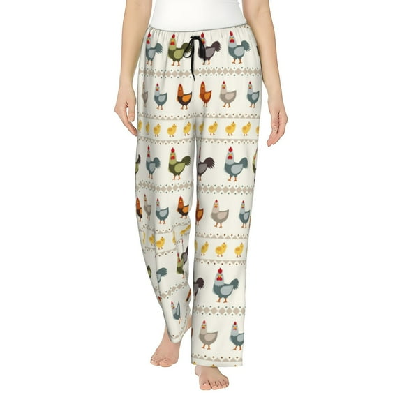 Bingfone Pajamas for Women,Funny Chicken Pajama Pants with Pockets-Large