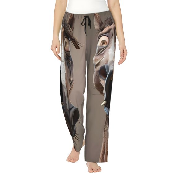 Bingfone Pajamas for Women,Funny Horse Faces Expressions Pajama Pants with Pockets-Medium