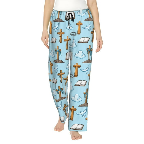 Bingfone Pajamas for Women,Happy Easte Pajama Pants with Pockets-XX-Large