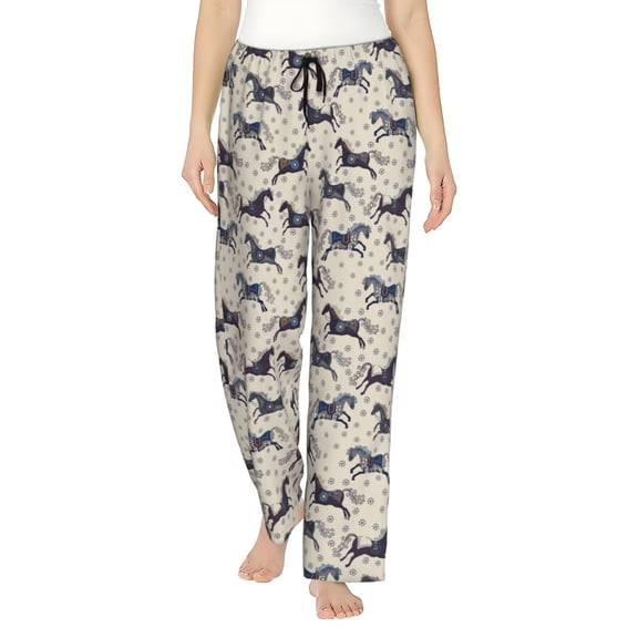 Bingfone Pajamas for Women,Horse Pajama Pants with Pockets-Large