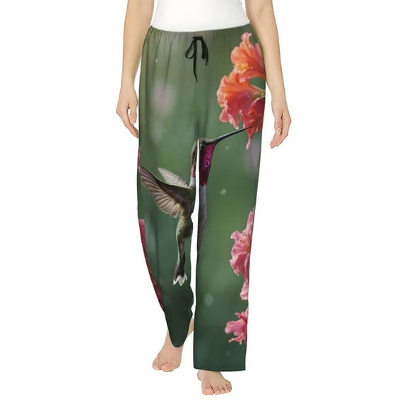 Bingfone Pajamas for Women,Humming Bird 1 Pajama Pants with Pockets-Medium