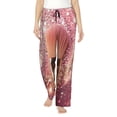 thumbnail image 1 of Bingfone Pajamas for Women,Makeup Brush on Pink Glitter Pajama Pants with Pockets-Small, 1 of 7