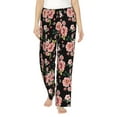 thumbnail image 1 of Bingfone Pajamas for Women,Rose Flowers Pajama Pants with Pockets-Medium, 1 of 1
