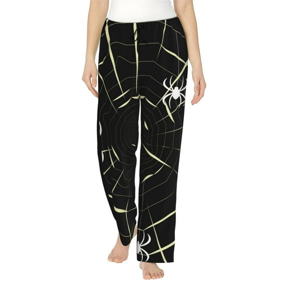 Bingfone Pajamas for Women,Spiders On The Web Pajama Pants with Pockets-Medium