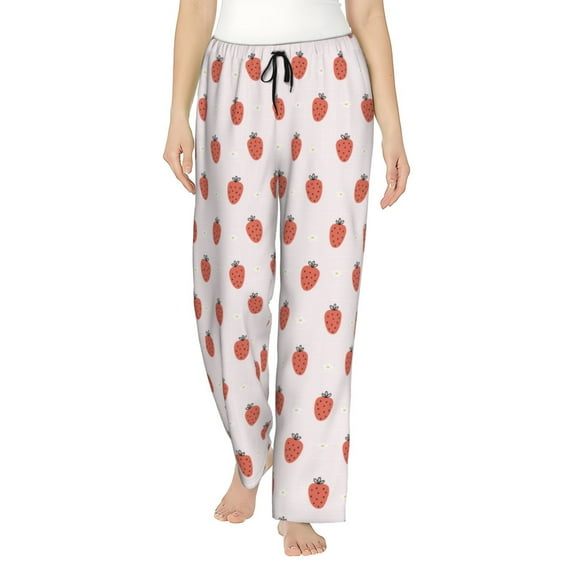 Bingfone Pajamas for Women,Strawberry Pajama Pants with Pockets-Small