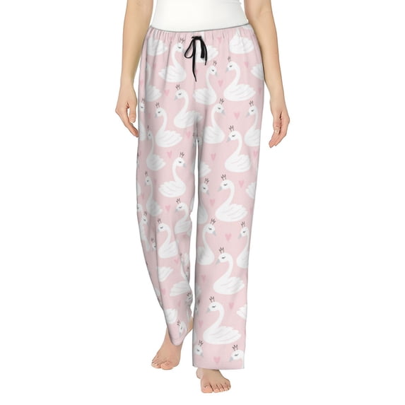 Bingfone Pajamas for Women,Swan1 Pajama Pants with Pockets-Large