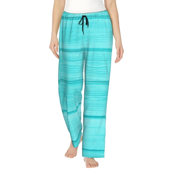 Bingfone Pajamas for Women,Turquoise Wooden Pajama Pants with Pockets-Large