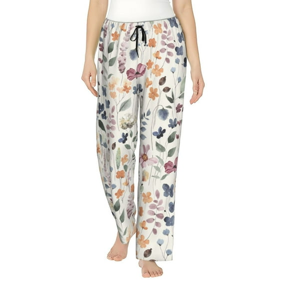 Bingfone Pajamas for Women,Watercolor Floral Pajama Pants with Pockets-XX-Large