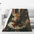 thumbnail image 1 of Bingfone Palatial Style Flower Rabbit Print Flannel Fleece Blanket Throw Blanket for Bed,Sofa,Couch,Travel,Camping(40"x30" ), 1 of 8
