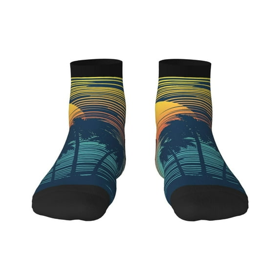 Bingfone Palm Trees Design Patterned Men'S Women'S Casual Cotton Socks