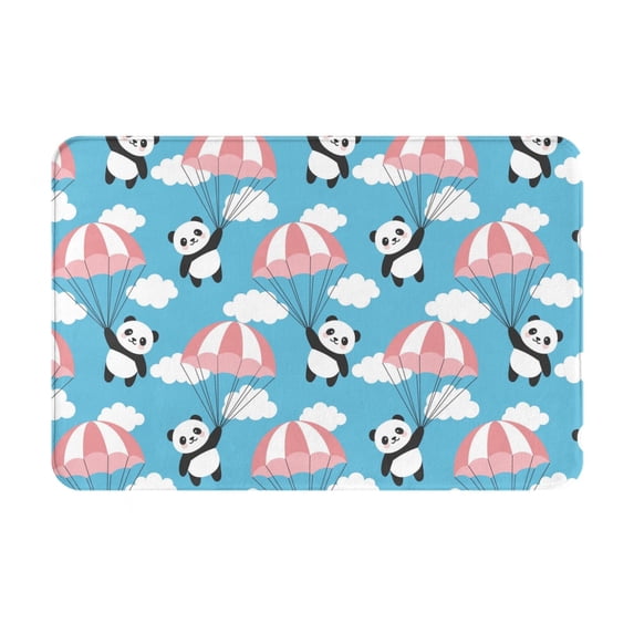 Bingfone Panda Flying In The Sky Door Mat 16"X24" Front Entrance Non-Slip Low Profile Washable For Entryway