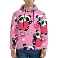 thumbnail image 1 of Bingfone Panda Heart Valentine Pink Men'S Drawstring Hoodie Long Sleeve Pocket Sweatshirts-4x-Large, 1 of 9