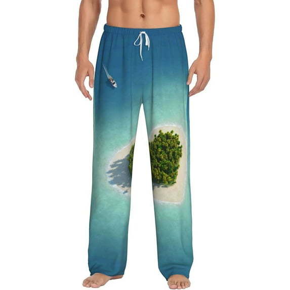 Bingfone Paradise Island Mens All Over Print Sleep Pajama Pants-Small