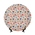 thumbnail image 1 of Bingfone Paris Print Bone China Dinner Decorative Plates,Handmade Ceramic Dinner Plate with Stand for Home Club-10in, 1 of 6
