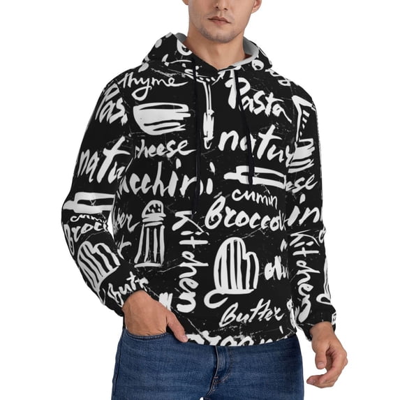 Bingfone Pasta Bacon Men'S Drawstring Hoodie Long Sleeve Pocket Sweatshirts-4x-Large
