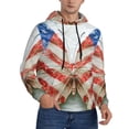 thumbnail image 1 of Bingfone Patriotic Butterfly Floral Men's Drawstring Hoodie Long Sleeve Pocket Sweatshirts-Medium, 1 of 6