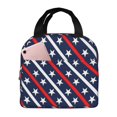 thumbnail image 1 of Bingfone Patriotic Star Print Lunch Bag Insulated Lunch Box, Small Leakproof Cooler Food Lunch Containers Reusable High Capacity Lunch Tote Bags for Work, Travel, Outdoor, 1 of 5