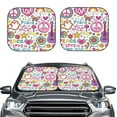 thumbnail image 1 of Bingfone Peace Love And Dove Flower Power Print 2-Piece Sun Shade Front Windshield - Foldable Car Front Window Sunshades For Most Sedans Suv Truck - Medium, 1 of 7
