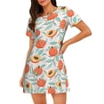 thumbnail image 1 of Bingfone Peach Nightgowns for Women Sleep Shirts Short Sleeve Nightshirt Pullover Nightdress Soft Sleepwear, 1 of 6