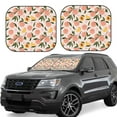 thumbnail image 1 of Bingfone Peach With Leaves1 Windshield Sun Shade 2-Piece Foldable Car Front Window Sunshade for Most Sedans SUV Truck - Large, 1 of 7