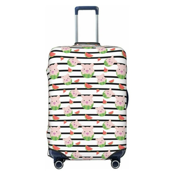 Bingfone Pig And Watermelon Luggage Cover Washable Suitcase Cover Protector Anti-scratch Suitcase cover Fits 18-32 Inch Luggage (No luggage included)