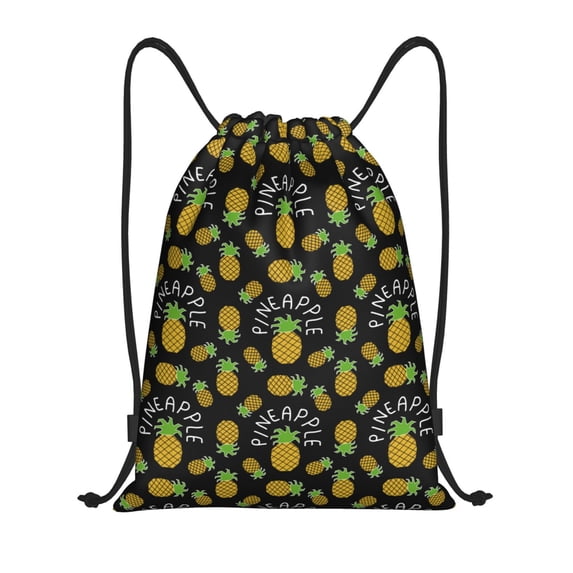 Bingfone Pineapple Drawstrings Backpacks Bags for Men Women Gym Drawstrings Bag-Medium