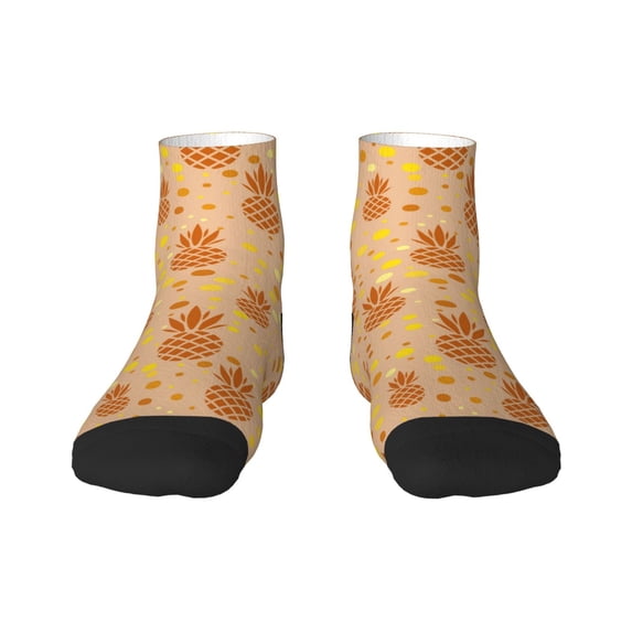 Bingfone Pineapples Design Patterned Men'S Women'S Casual Cotton Socks