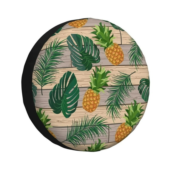 Bingfone Pineapples Palm Leaves Spare Tire Cover Weatherproof Universal Wheel Protectors For Rv Camper Travel Trailer Suv Truck 16 Inch