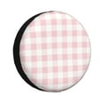 thumbnail image 1 of Bingfone Pink Checkboard Spare Tire Cover Weatherproof Universal Wheel Protectors For Rv Camper Travel Trailer Suv Truck-15 Inch, 1 of 9