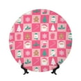 thumbnail image 1 of Bingfone Pink Christmas Cheer Print Bone China Dinner Decorative Plates,Handmade Ceramic Dinner Plate with Stand for Home Club-7in, 1 of 6