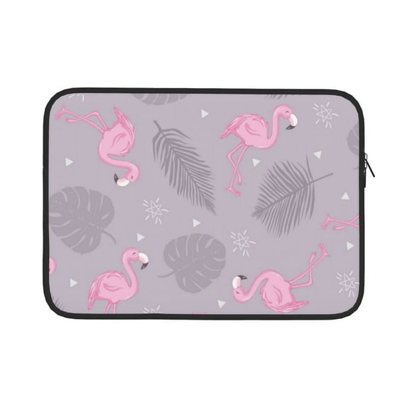 Bingfone Pink Flamingo Laptop Sleeve Case 15 Inch, 360° Protective Computer Carrying Bag