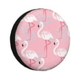 thumbnail image 1 of Bingfone Pink Flamingo Spare Tire Cover Weatherproof Universal Wheel Protectors For Rv Camper Travel Trailer Suv Truck-17 Inch, 1 of 9