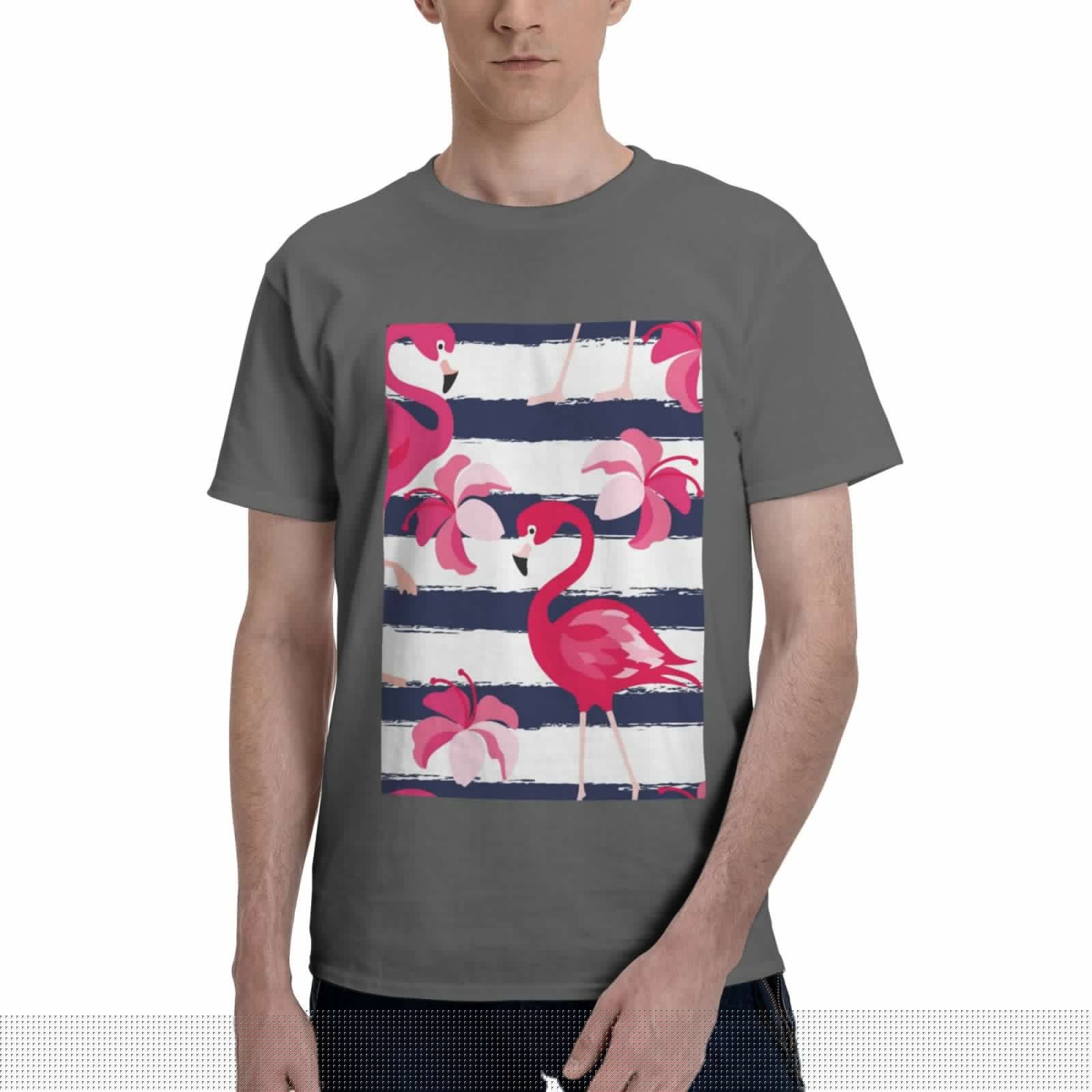 thumbnail image 1 of Bingfone Pink Flamingos Men'S Loose Fit Short-Sleeve Pocket T-Shirt, 1 of 7