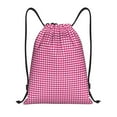 thumbnail image 1 of Bingfone Pink Gingham Drawstrings Backpacks Bags For Men Women Gym Drawstrings Bag, 1 of 9