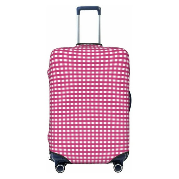 Bingfone Pink Gingham Luggage Cover Washable Suitcase Cover Protector Anti-Scratch Suitcase Cover Fits 18-32 Inch Luggage