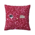 thumbnail image 1 of Bingfone Pink Glitter Linen Throw Pillow Covers Cushion Case Pocket Button Vintage Farmhouse Pillowcase for Sofa Couch Bed 20"x20", 1 of 9