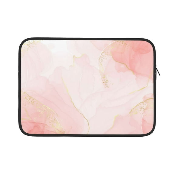 Bingfone Pink Marble Laptop Sleeve Case 13 Inch, 360° Protective Computer Carrying Bag