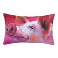 thumbnail image 1 of Bingfone Pink Pig Standard Size Pillowcase, Long Staple Pure Cotton Envelope Closure Pillow Cover,16"X24", 1 of 9