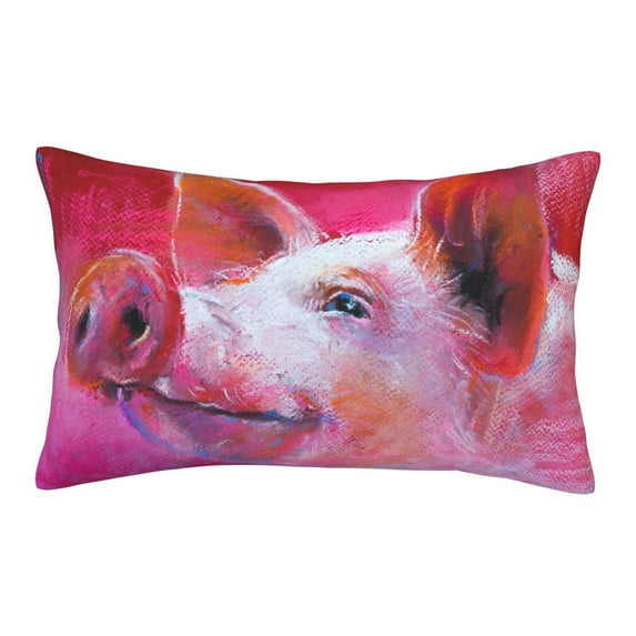 Bingfone Pink Pig Standard Size Pillowcase, Long Staple Pure Cotton Envelope Closure Pillow Cover,16"X24"
