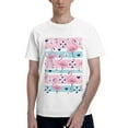 thumbnail image 1 of Bingfone Pink Striped Flamingo Men'S Loose Fit Short-Sleeve Pocket T-Shirt, 1 of 7